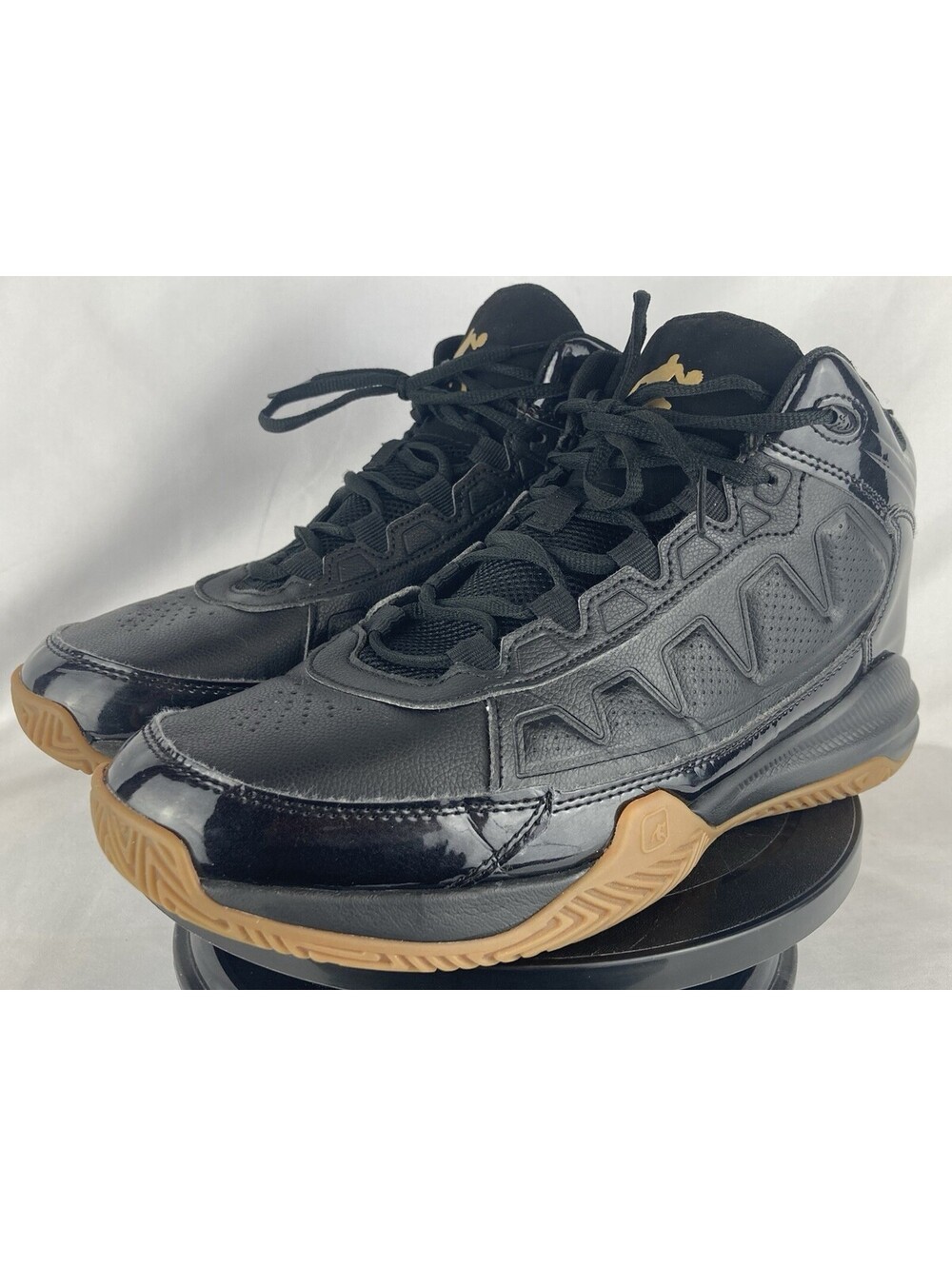 Men’s Size 12 AND1 Black Patent Leather Gum Bottom High Top Basketball Sneakers